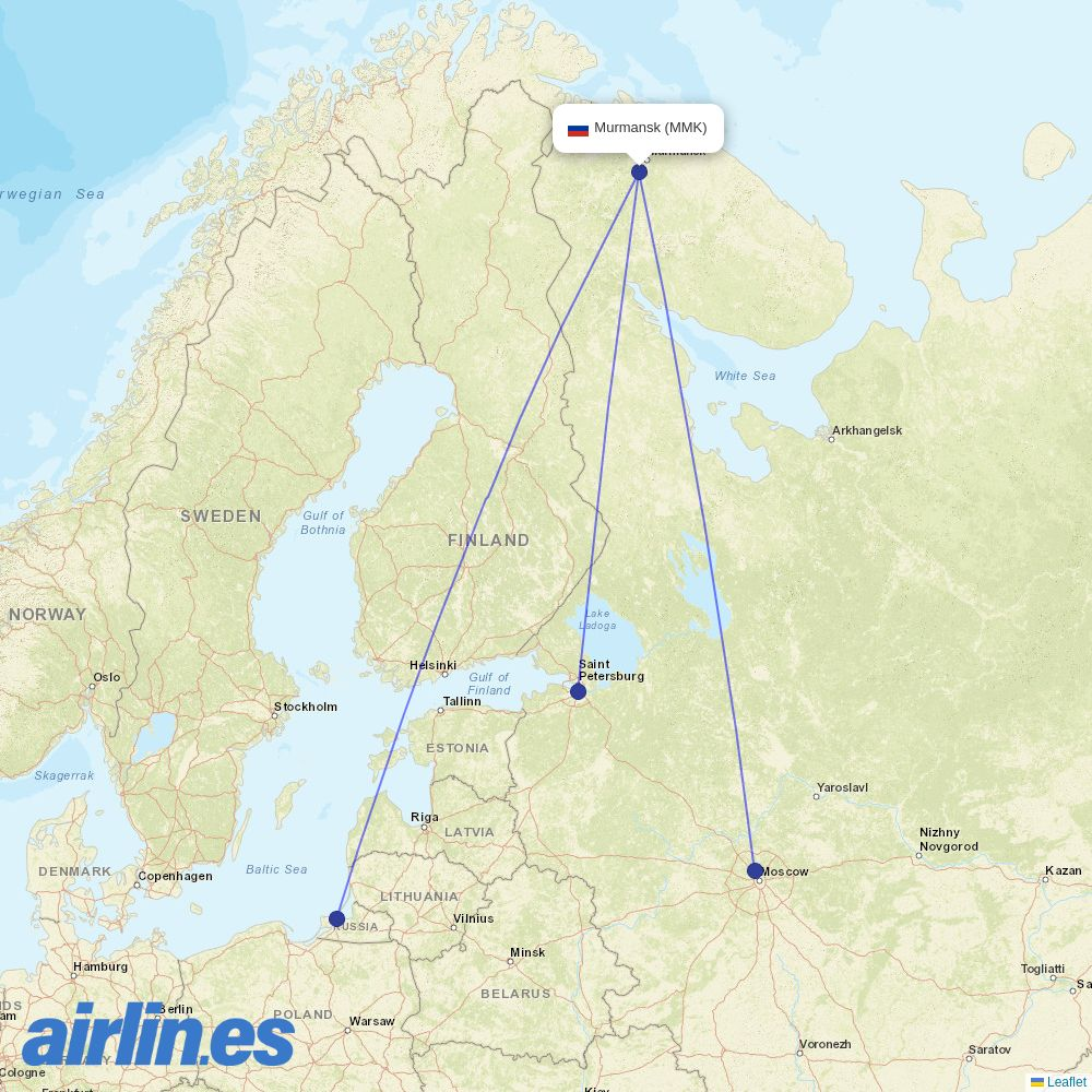 Smartavia at MMK route map