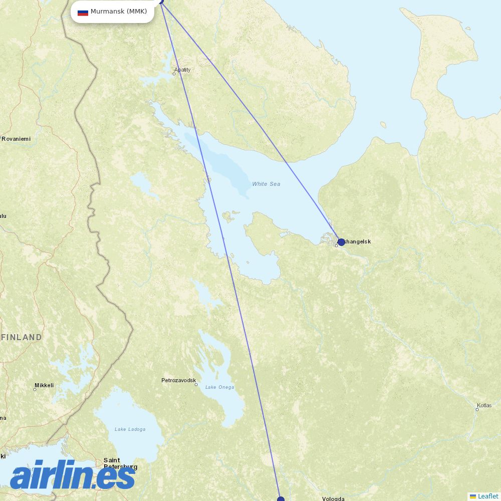 Severstal Avia at MMK route map