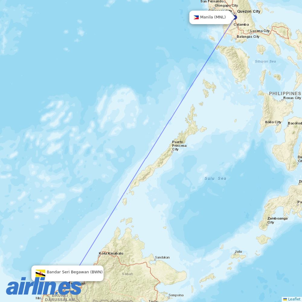 Royal Brunei Airlines at MNL route map