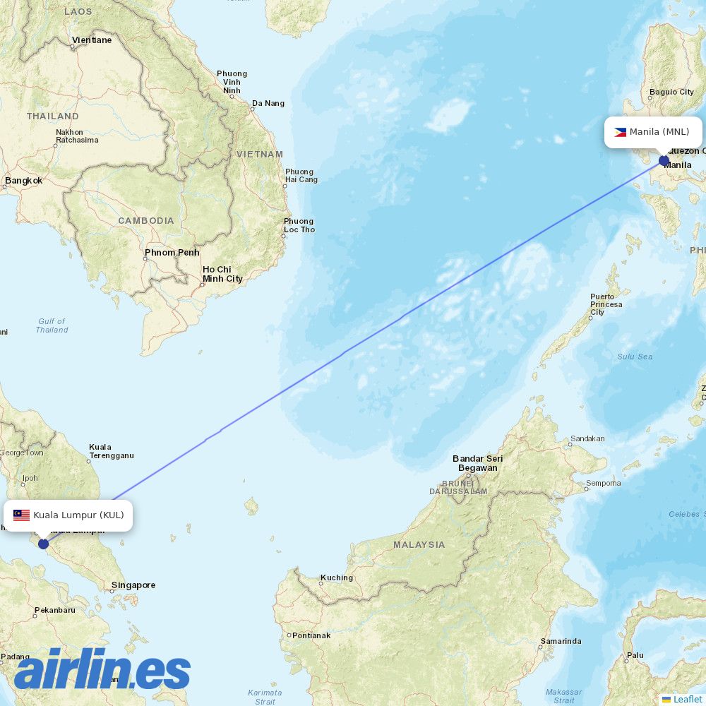 Malaysia Airlines at MNL route map