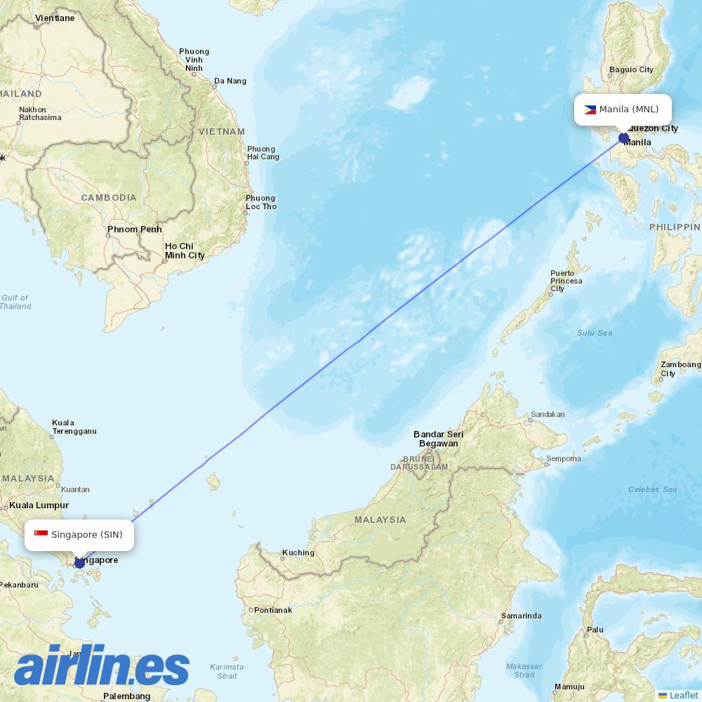 Singapore Airlines at MNL route map