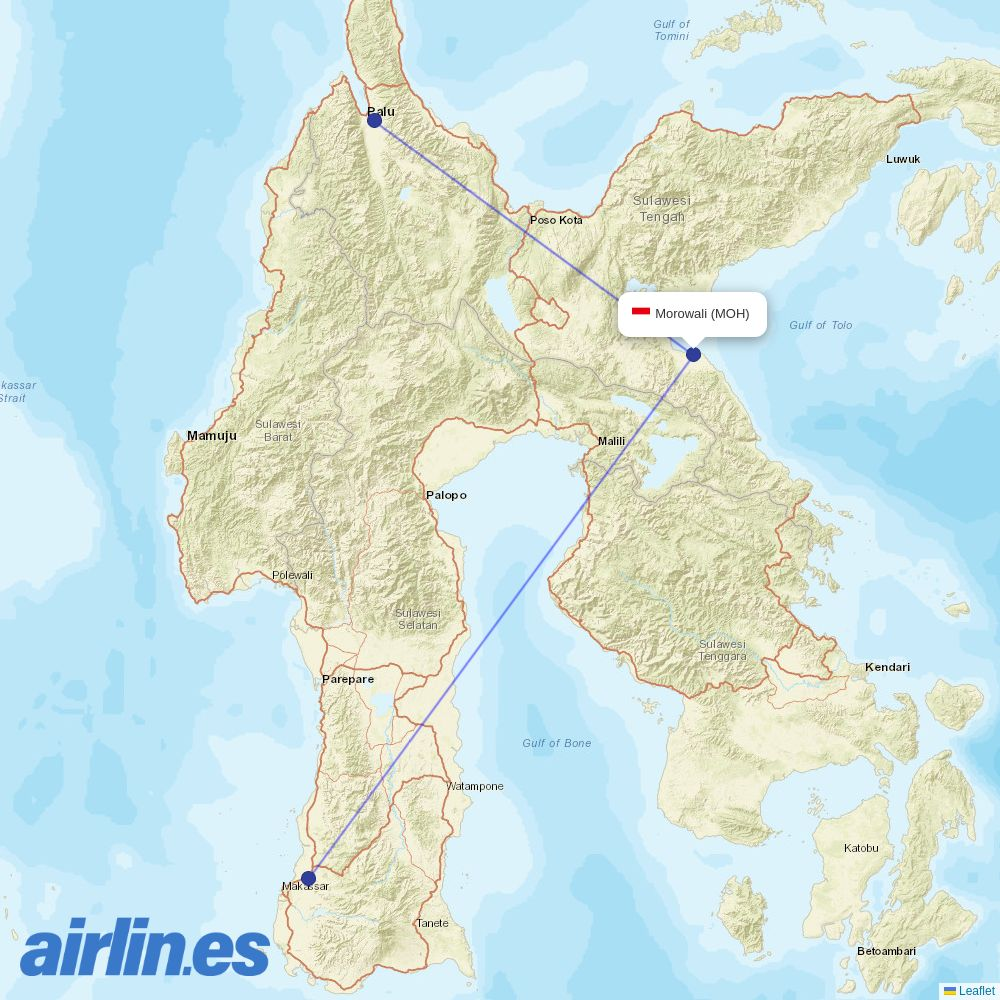 Wings Air at MOH route map