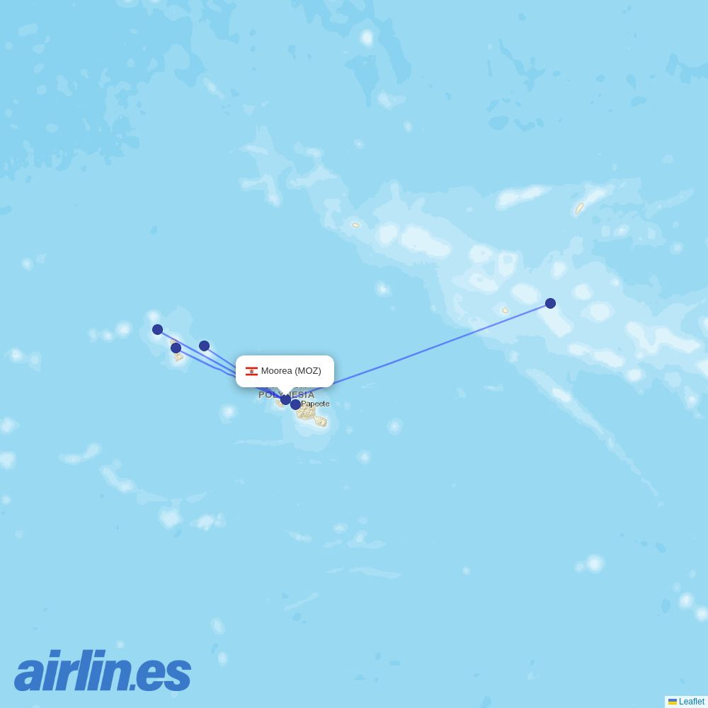 Air Moana from Moorea destination map
