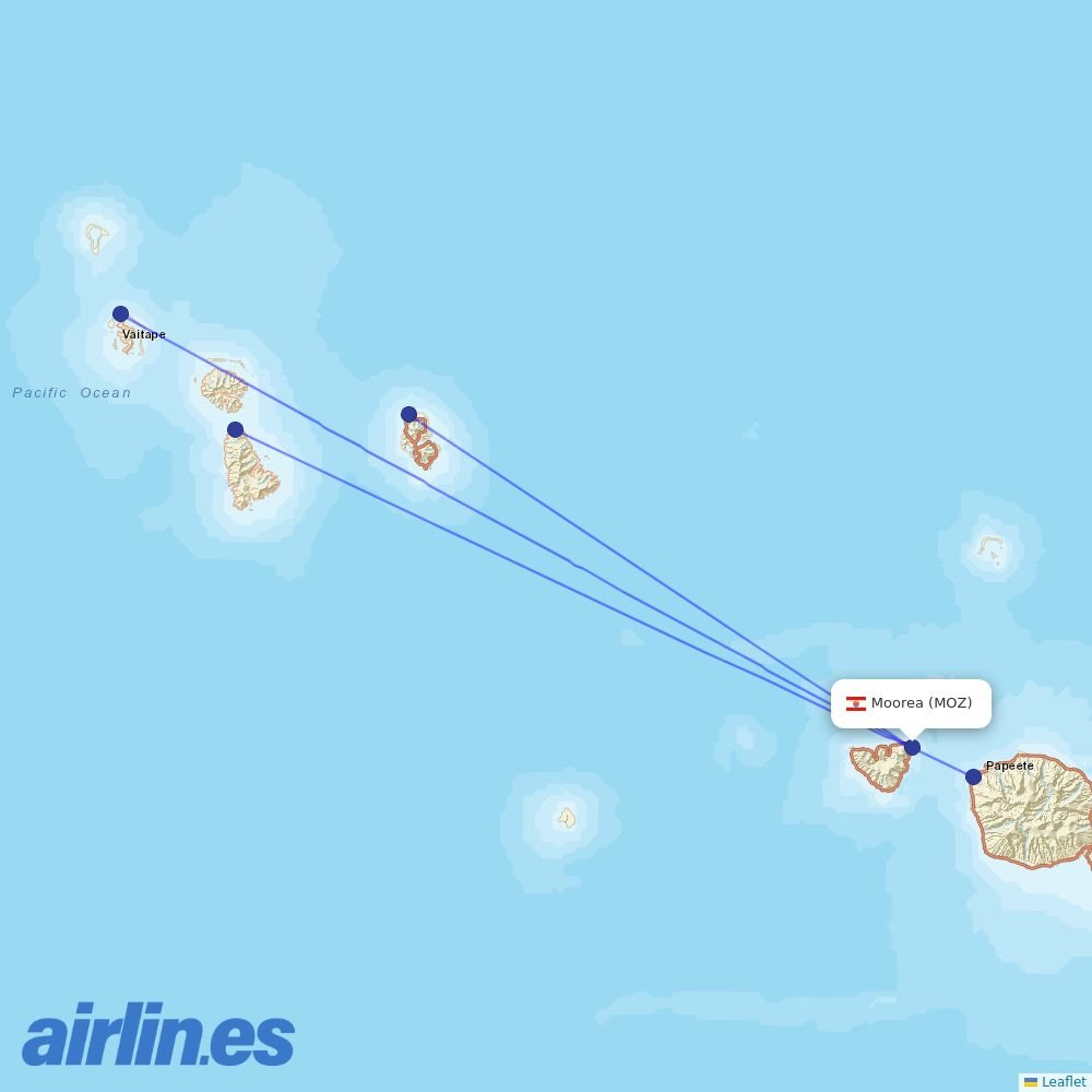 Air Tahiti at MOZ route map