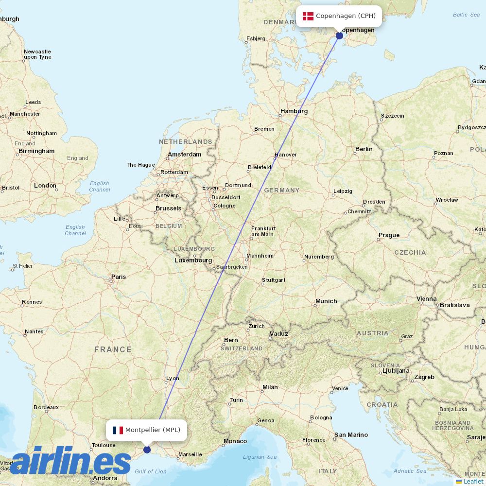 Norwegian Air Sweden from Mediterranee destination map