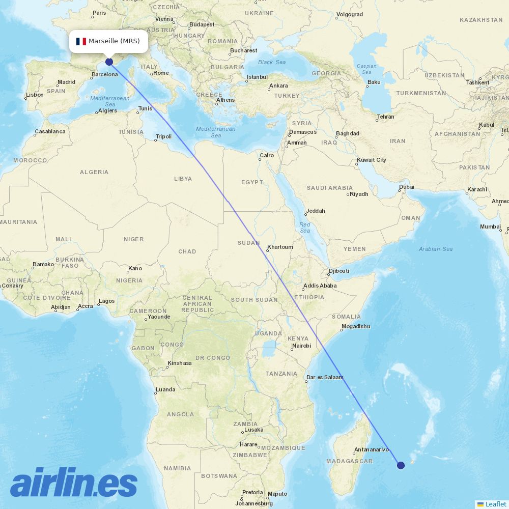 Corsair at MRS route map