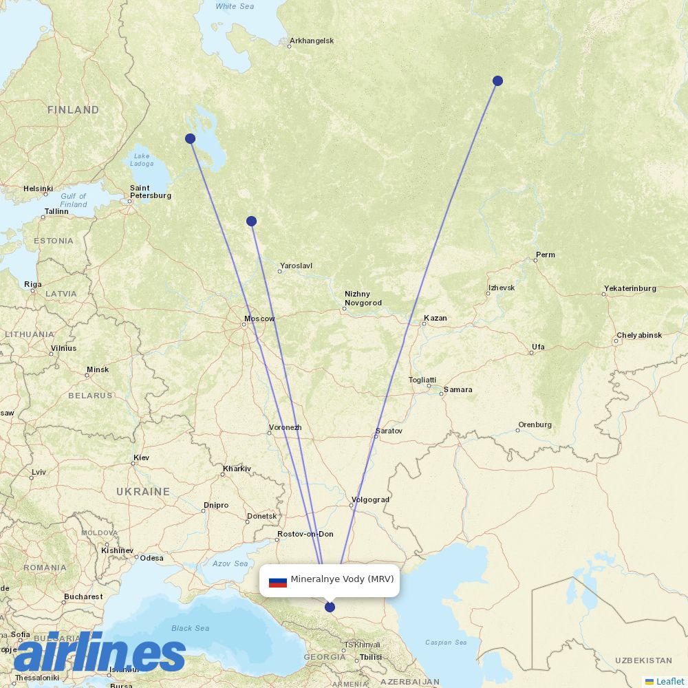 Severstal Avia at MRV route map