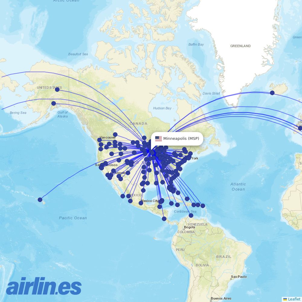 Delta at MSP route map