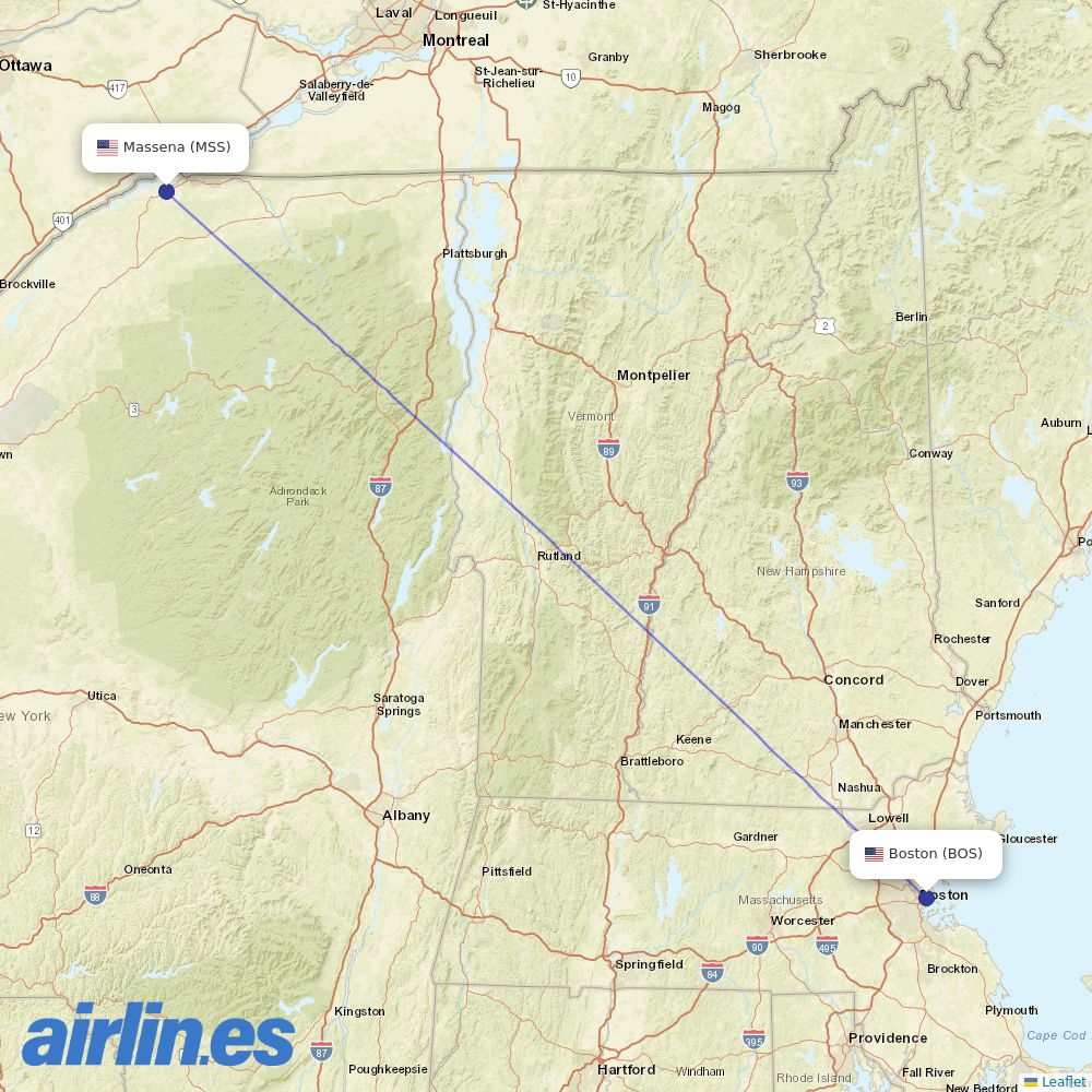 Boutique Air at MSS route map