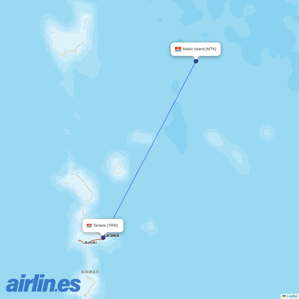 Air Kiribati at MTK route map