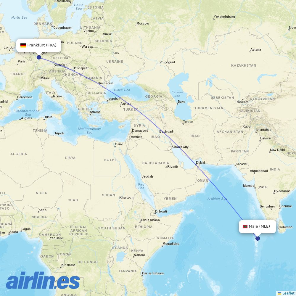 Discover Airlines from Munich Airport destination map