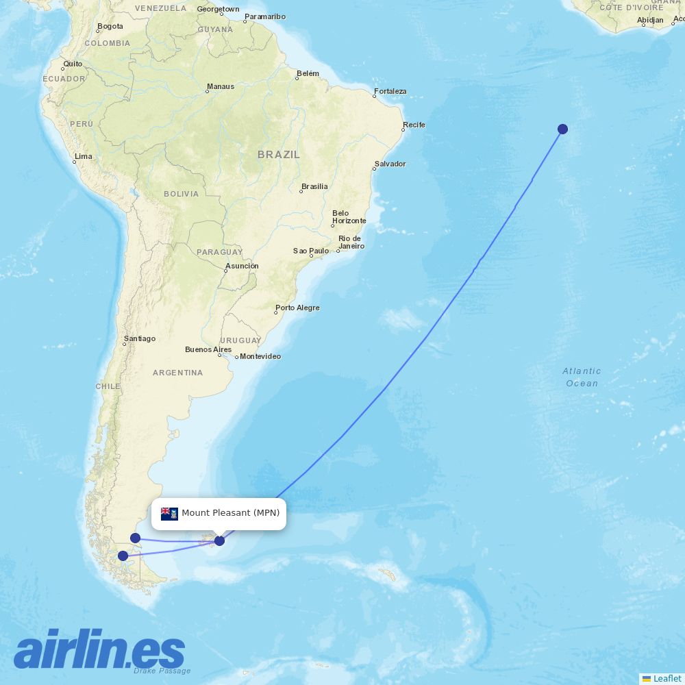 LATAM Airlines from Carrasco International destination map