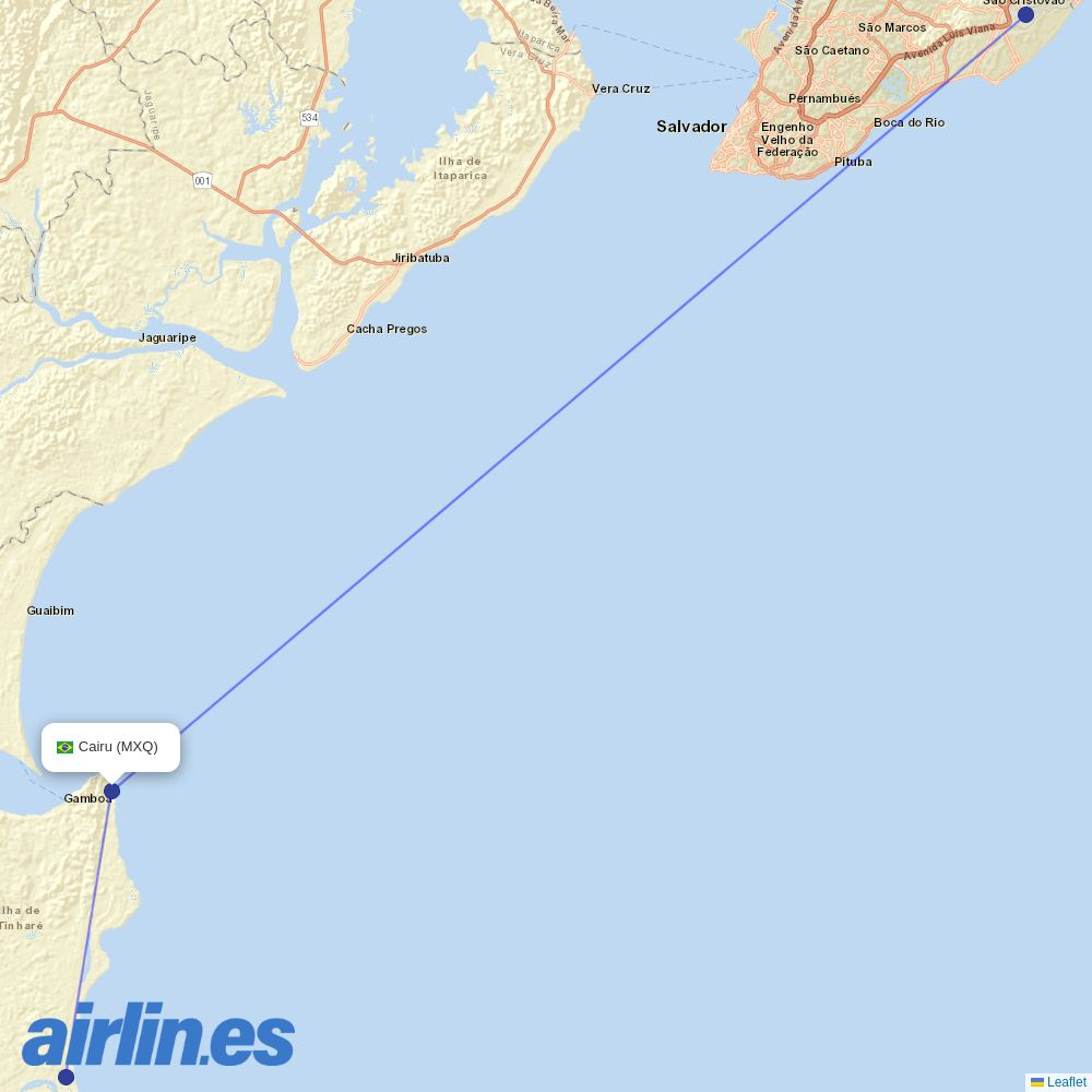 Enter Air at MXQ route map