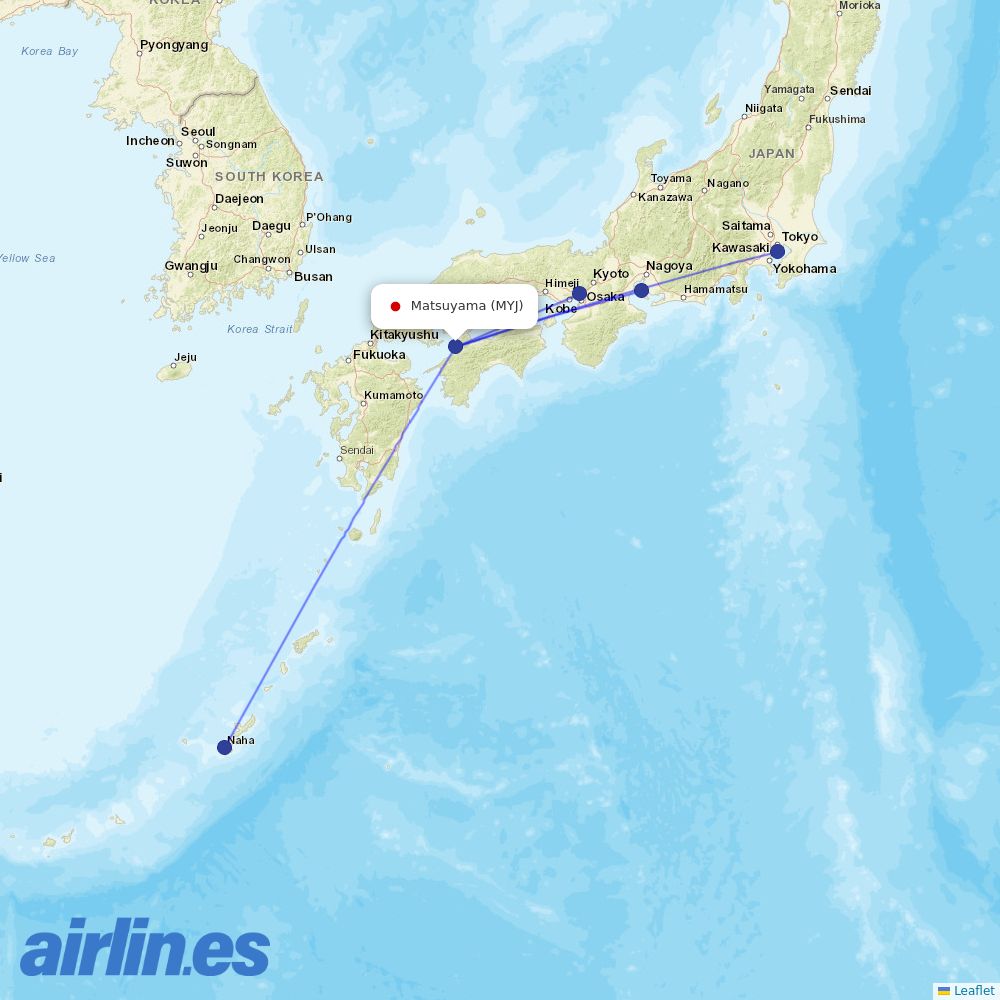 ANA at MYJ route map