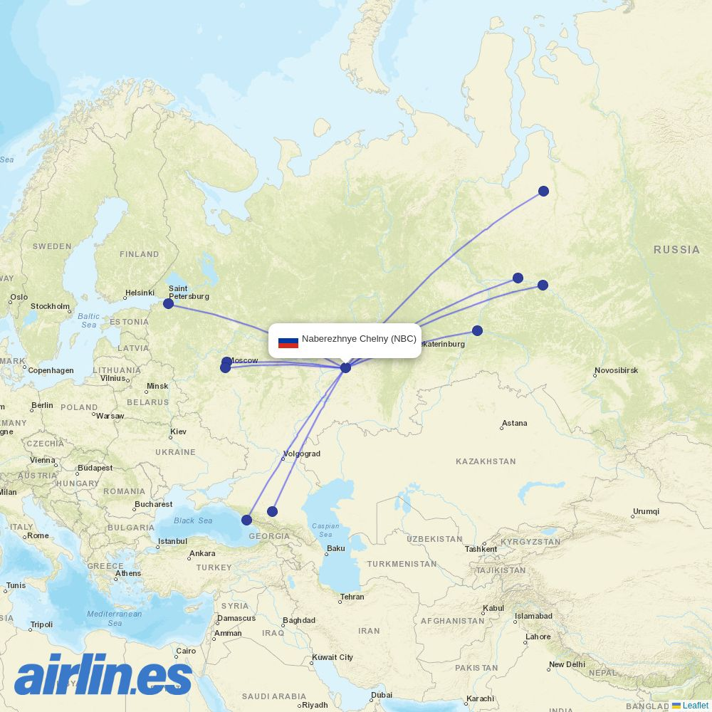 UVT Aero at NBC route map