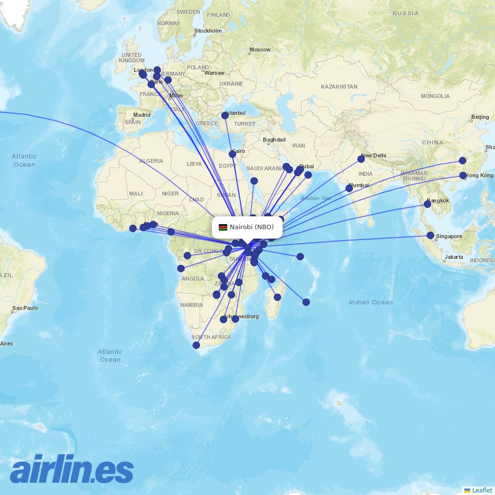 Air Austral at NBO route map