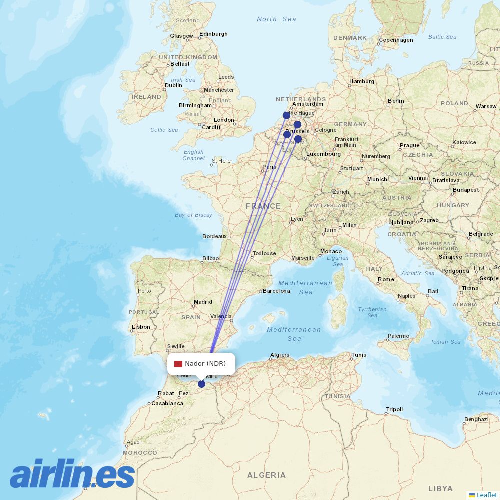 TUI fly at NDR route map