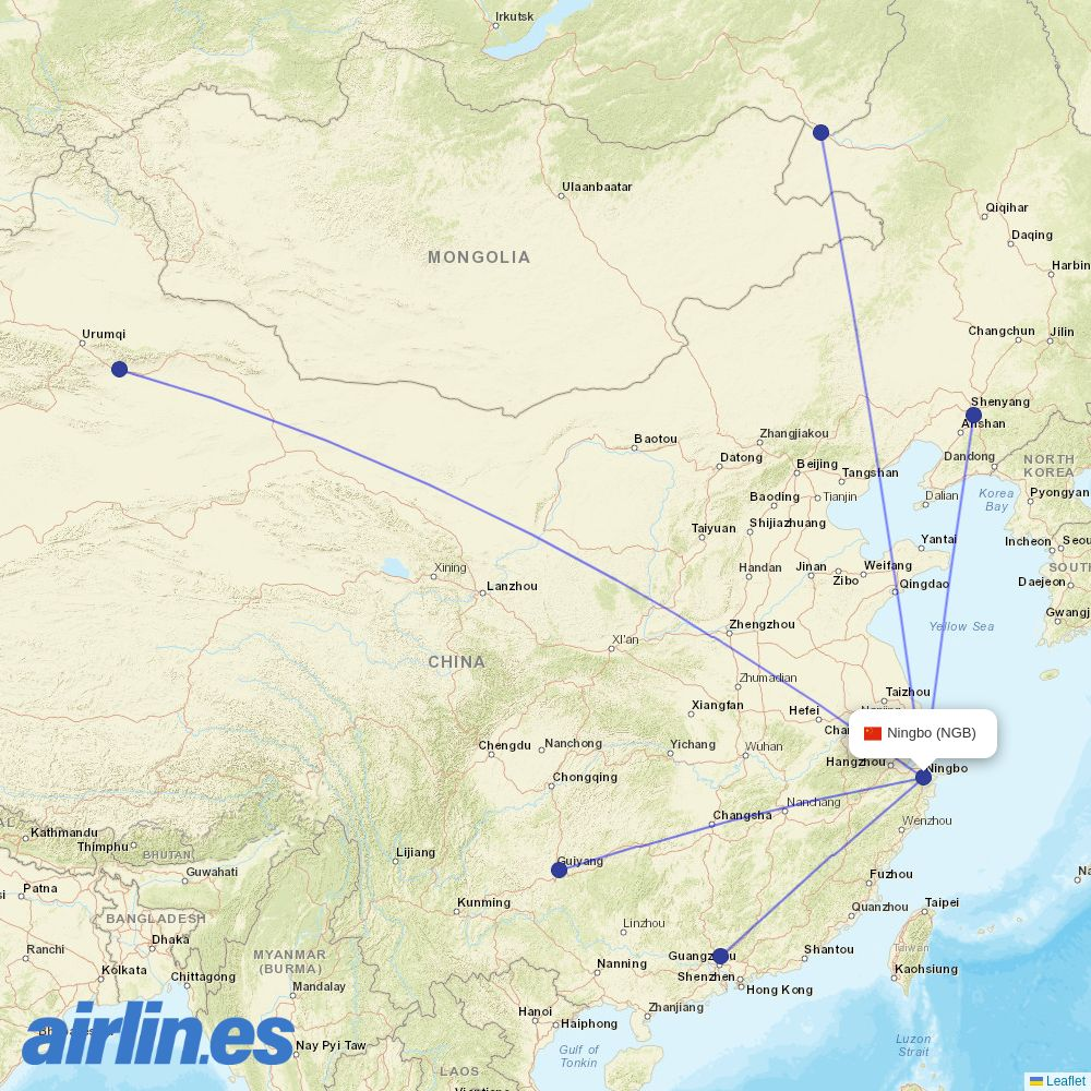 9 Air at NGB route map