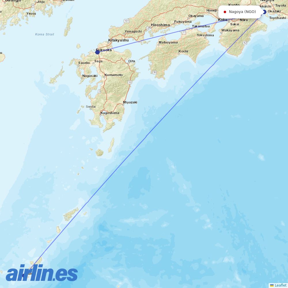 Jetstar Japan at NGO route map