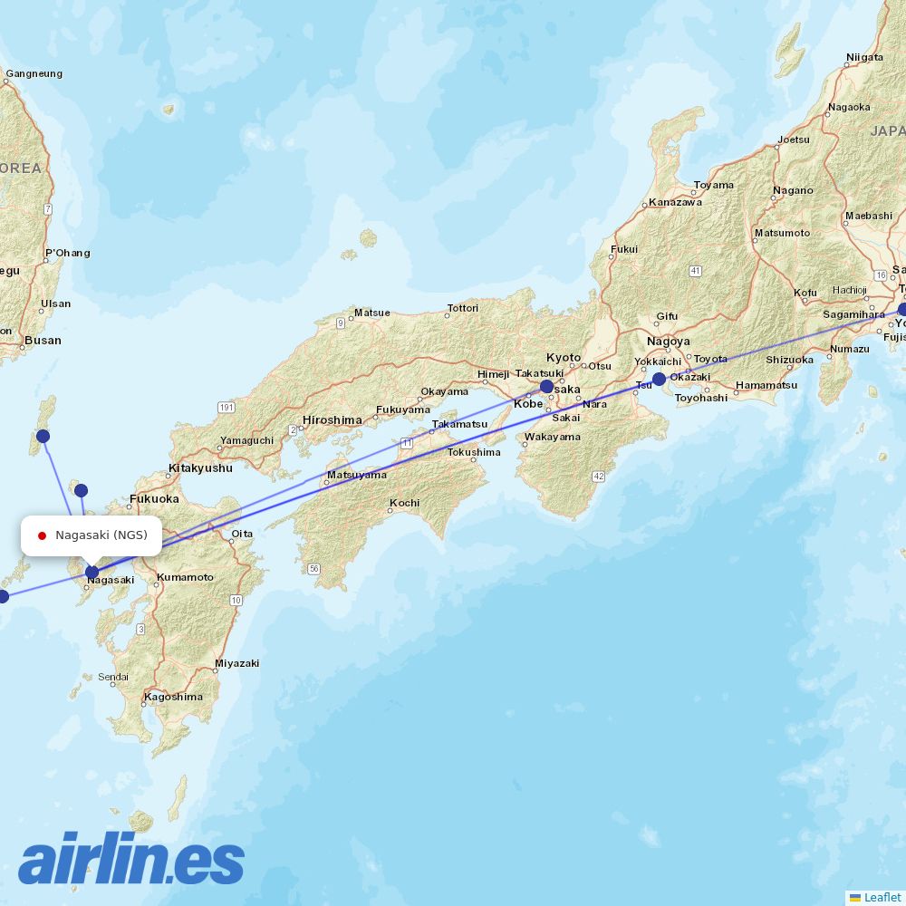 ANA at NGS route map