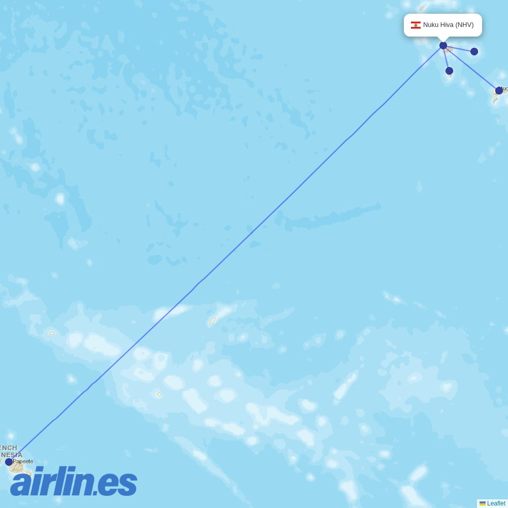 Air Moana from Nuku Hiva destination map