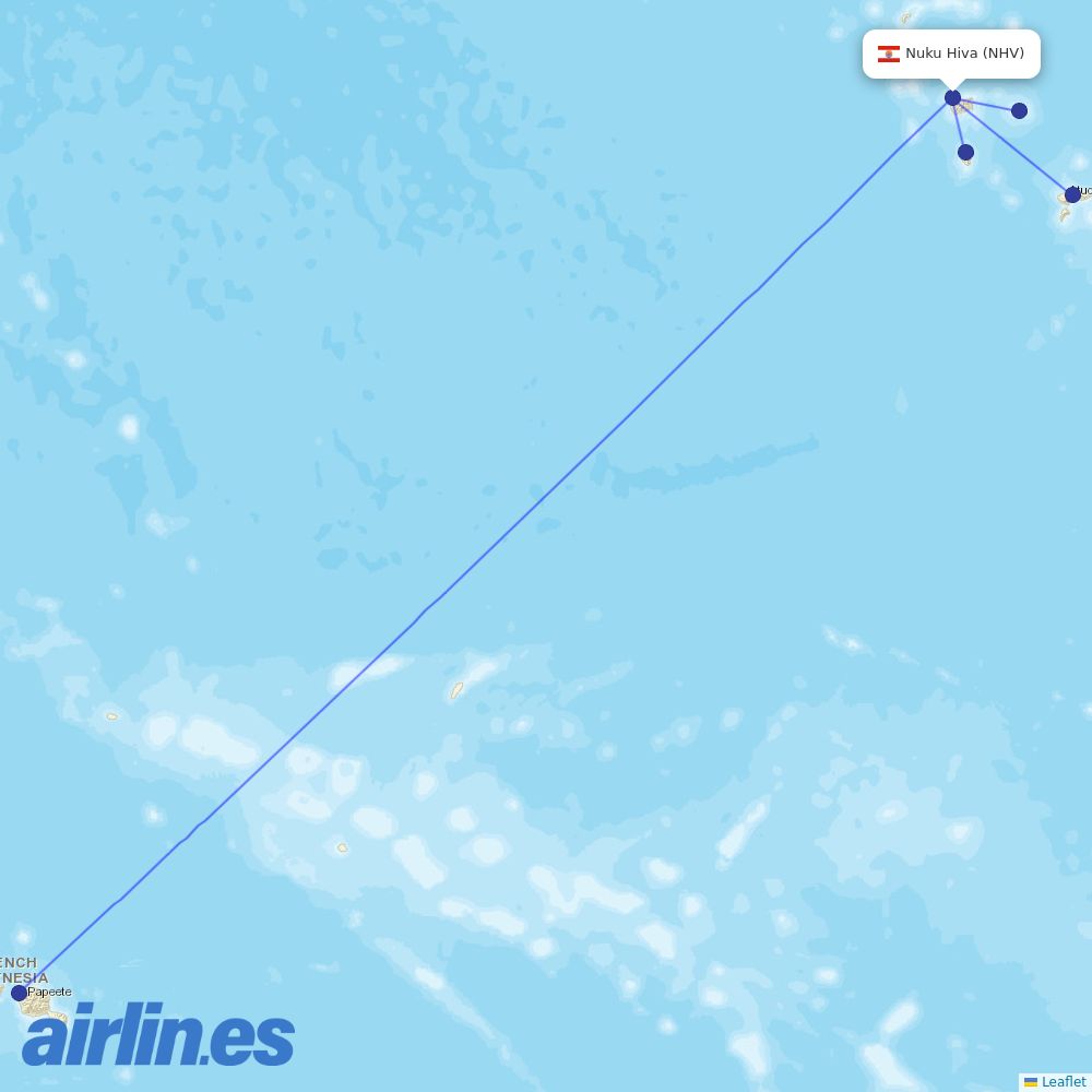 Air Tahiti at NHV route map