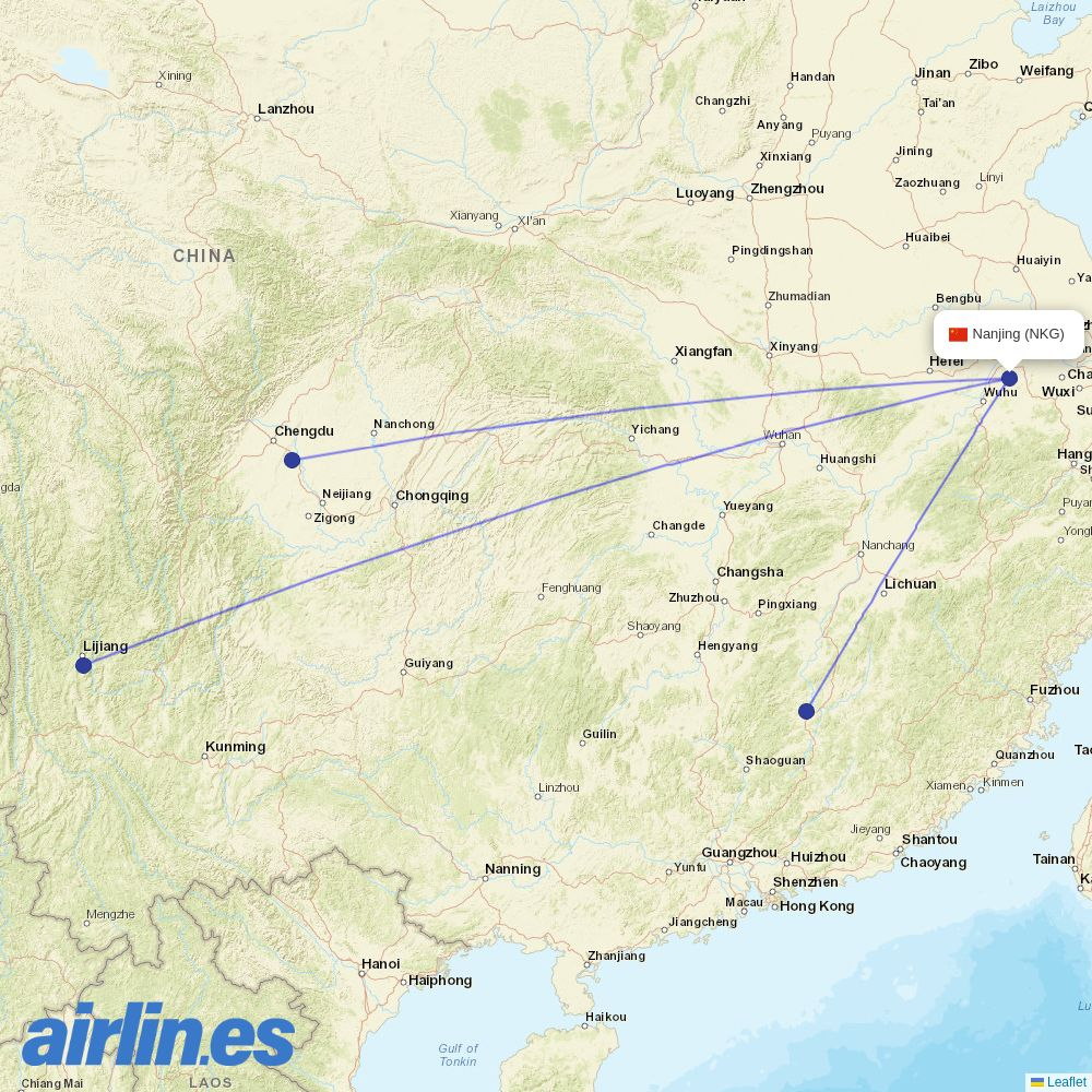 Lucky Air from Lu Kou Airport destination map