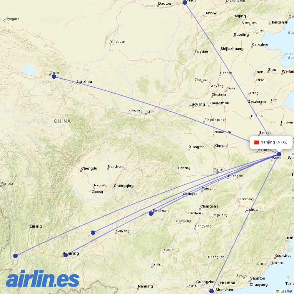 Air Travel at NKG route map