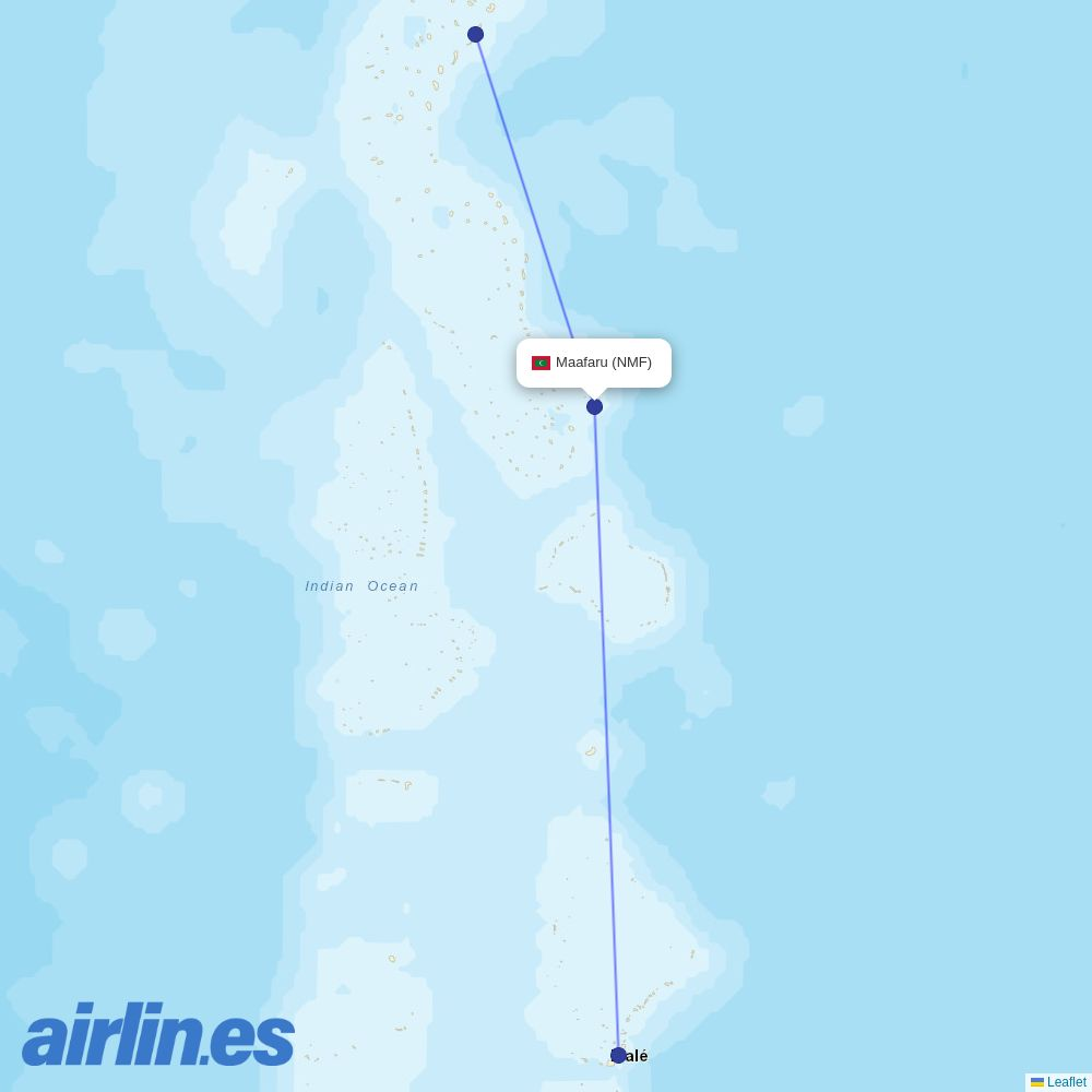 Maldivian at NMF route map