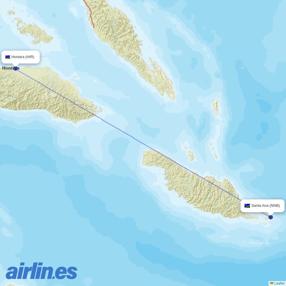 Solomon Airlines at NNB route map