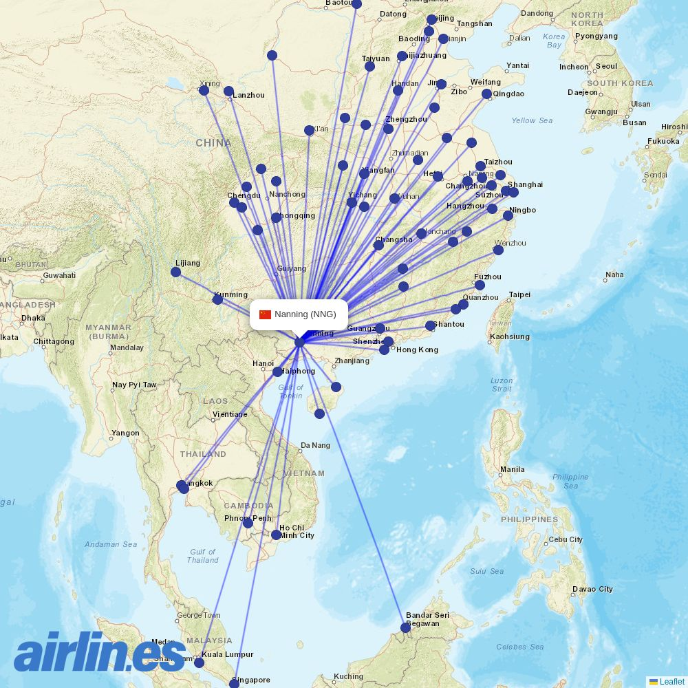 Air Cambodia at NNG route map