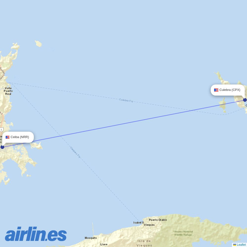 Air Flamenco from Jose Aponte de la Torre Airport destination map