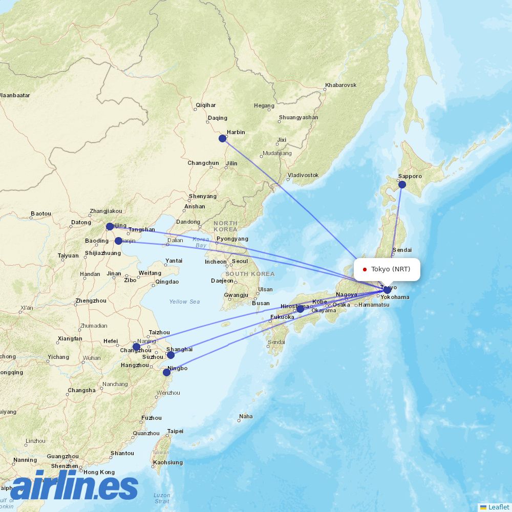 Spring Japan at NRT route map