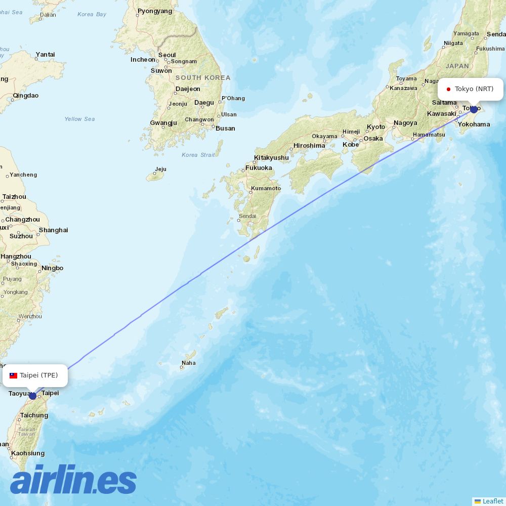 Starlux at NRT route map