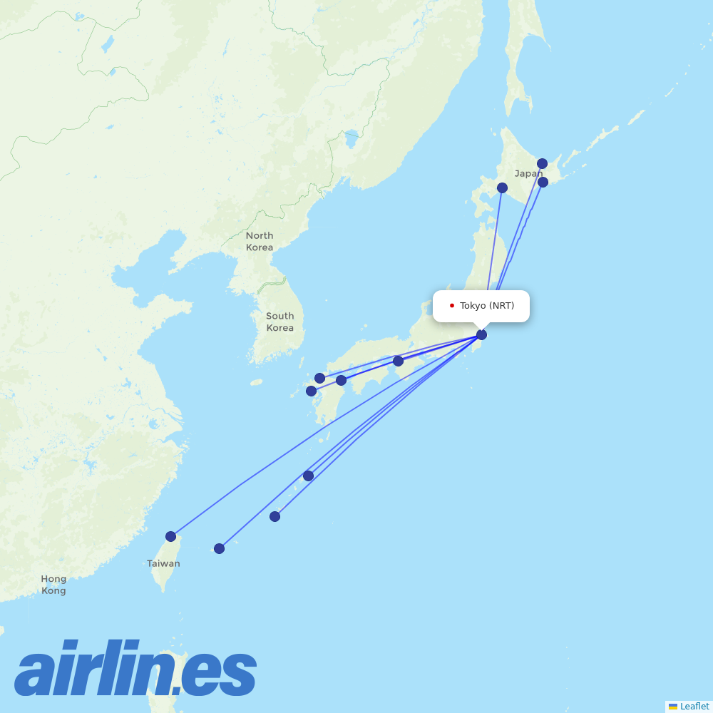 Peach Aviation at NRT route map