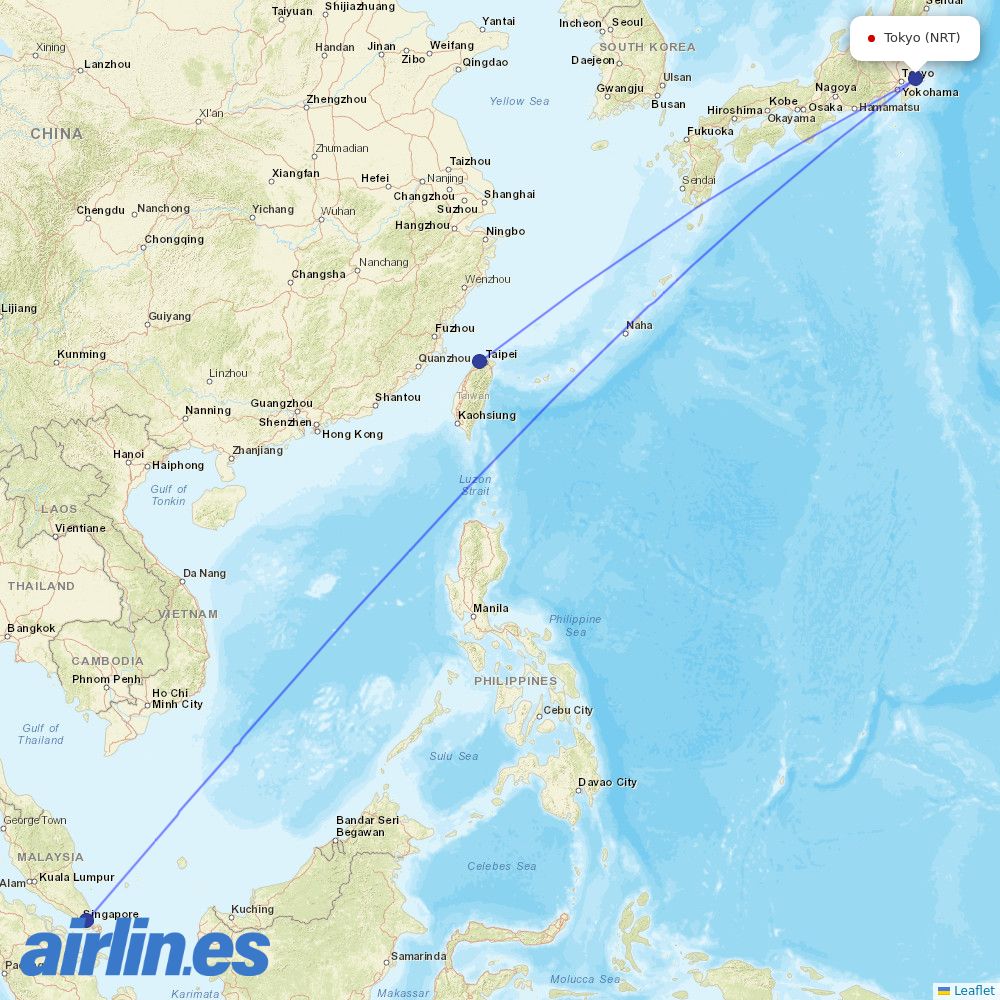 Scoot at NRT route map