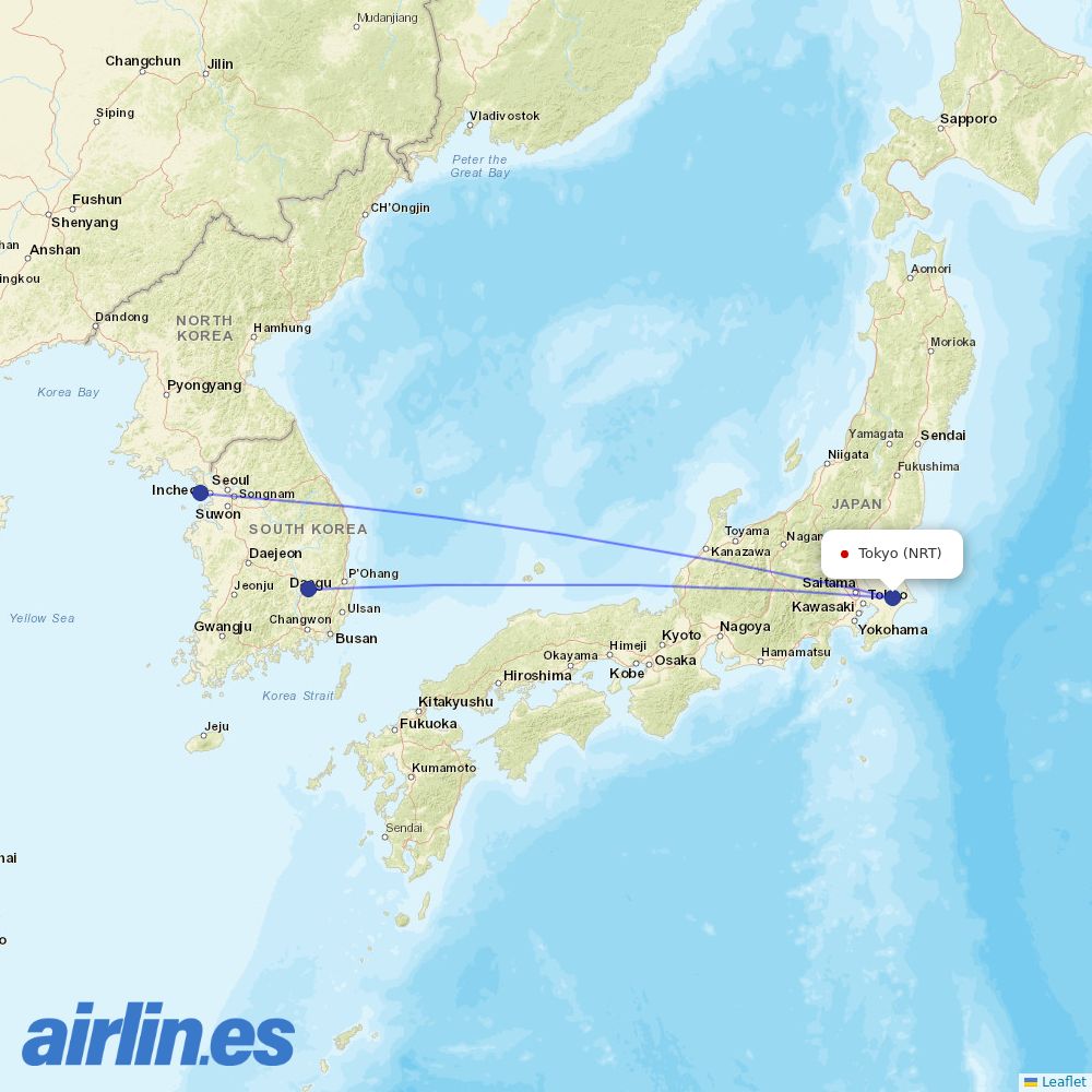 T´Way Air at NRT route map