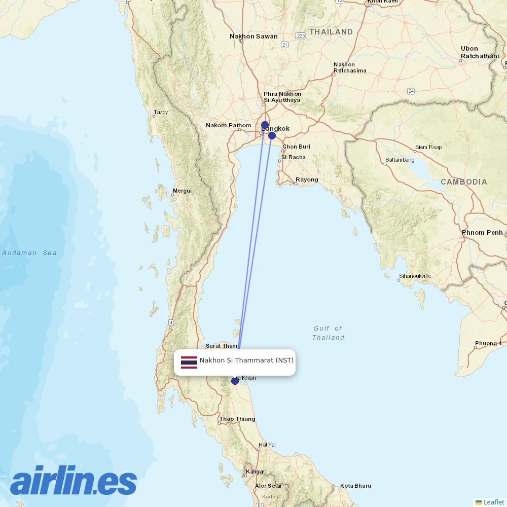 Thai AirAsia at NST route map