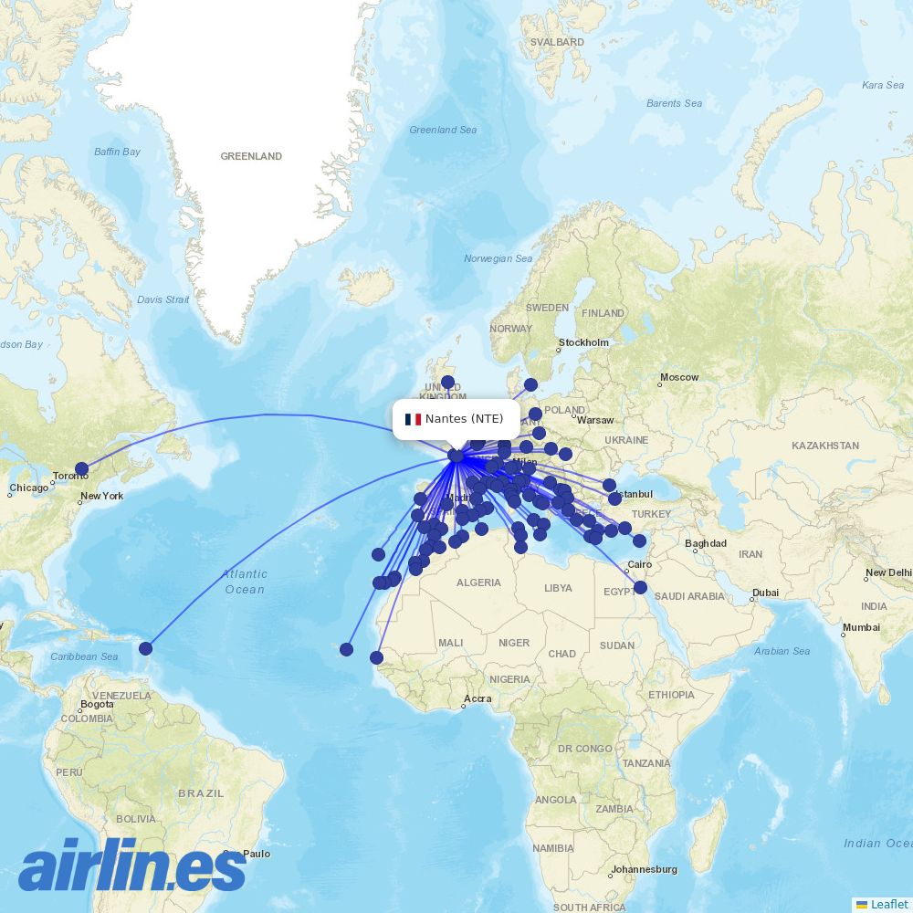 Nouvelair at NTE route map