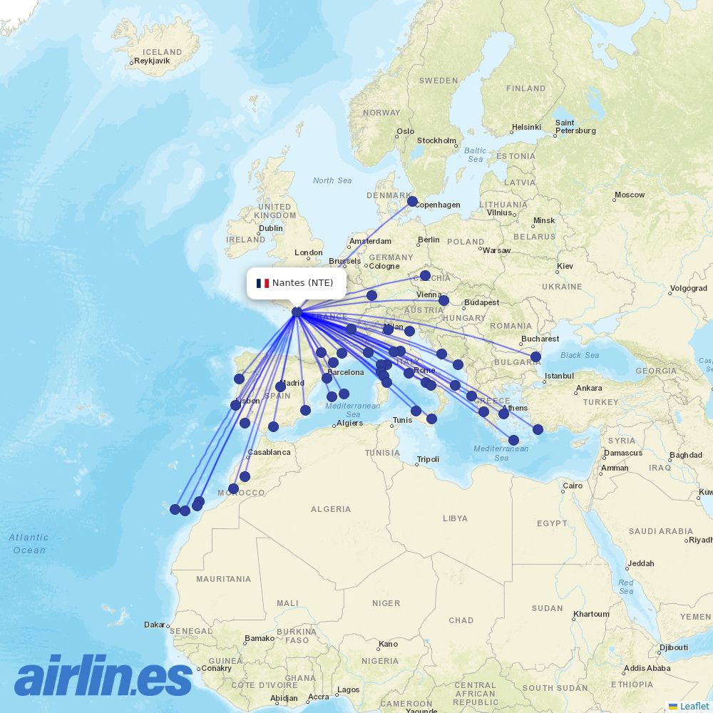 Volotea at NTE route map