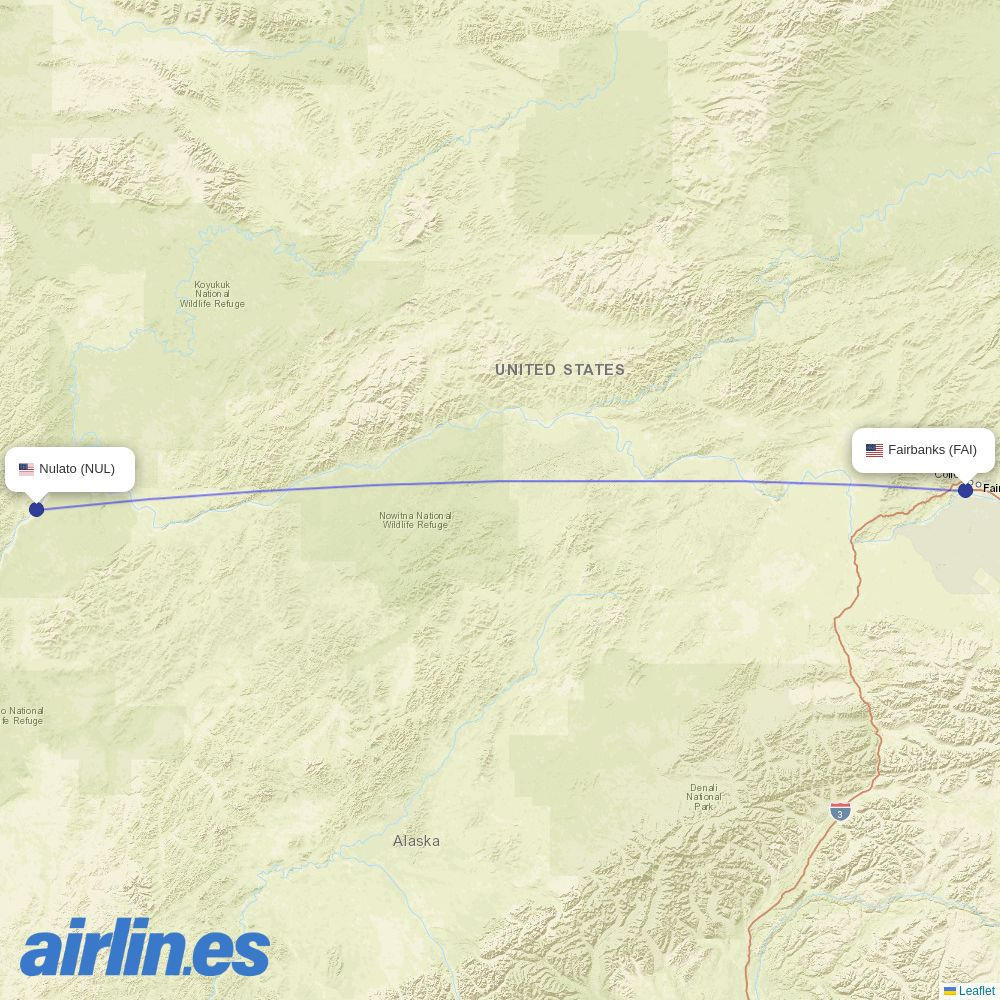 Everts Air at NUL route map