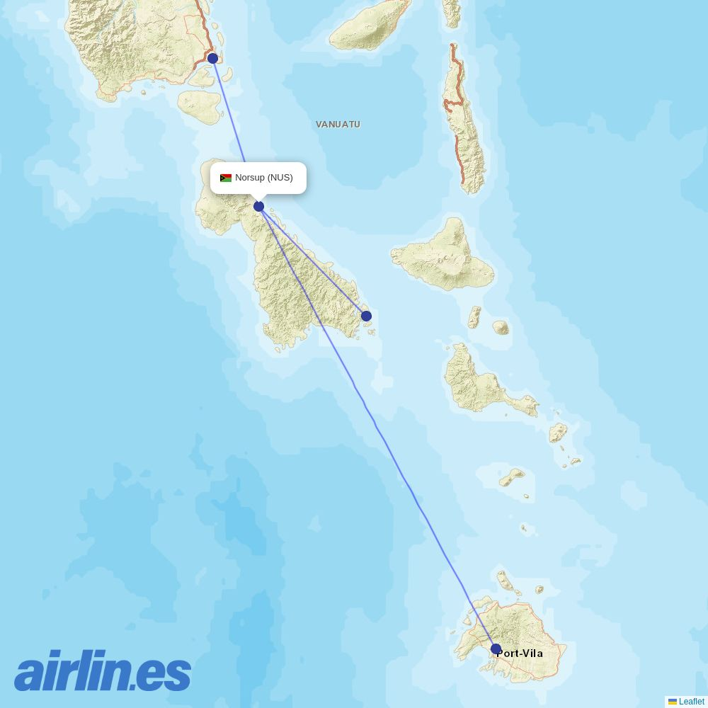 Air Vanuatu at NUS route map