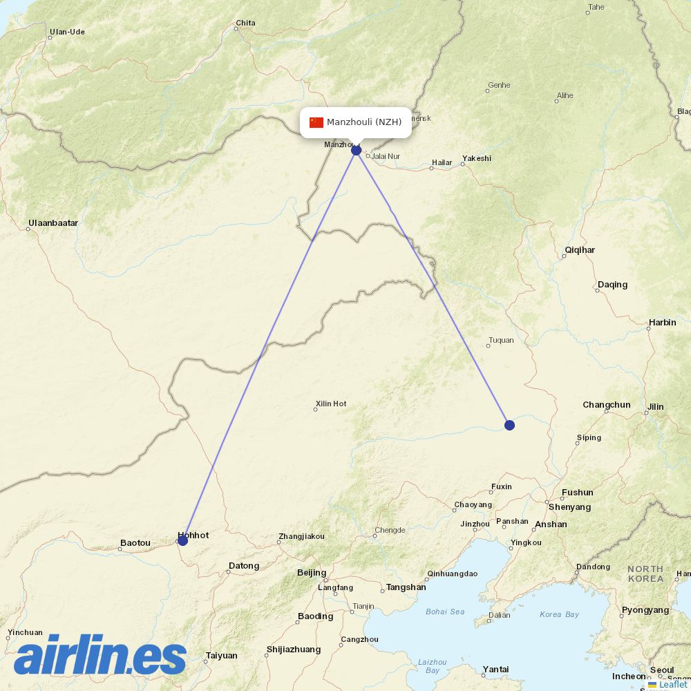 Gestair from Manzhouli destination map
