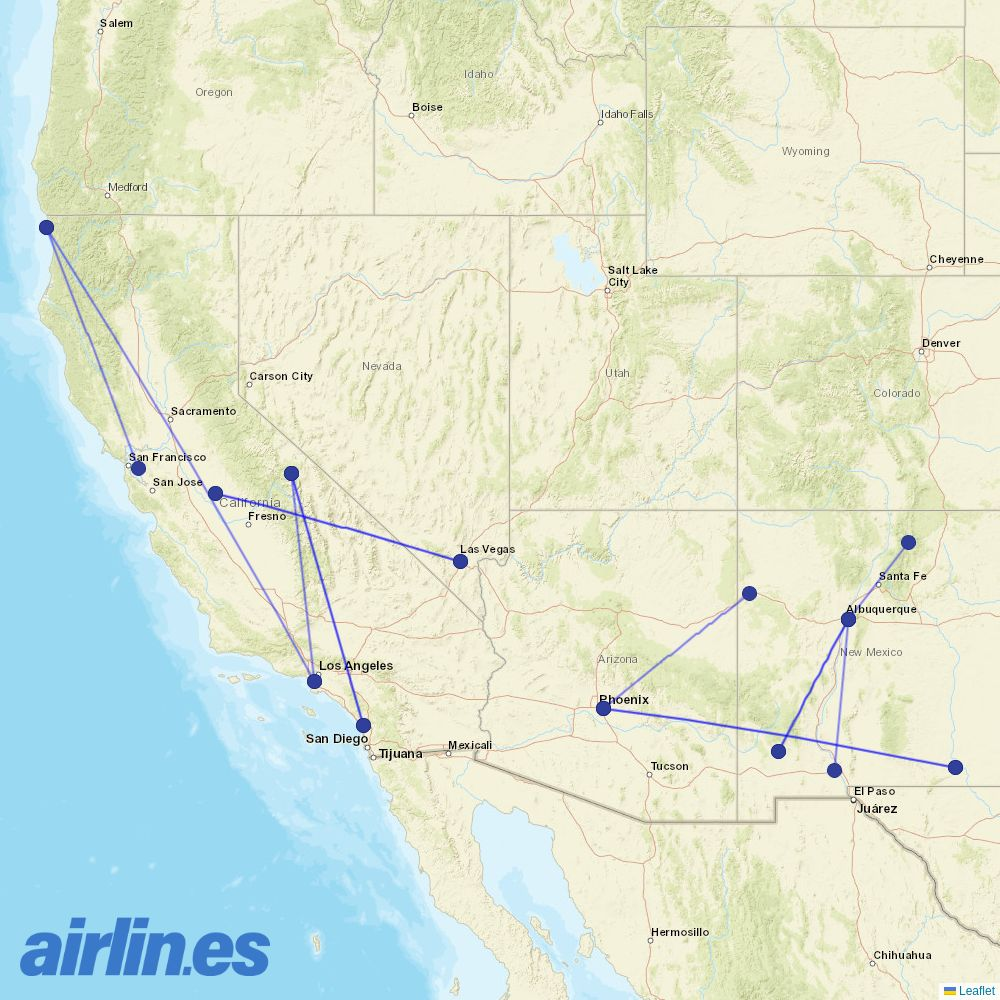 Advanced Air at OAK route map