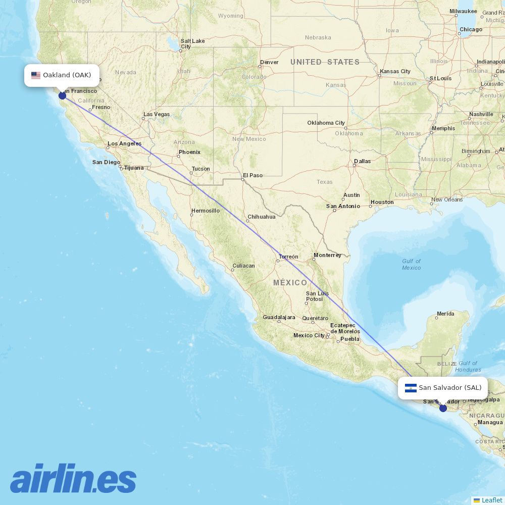 Volaris at OAK route map