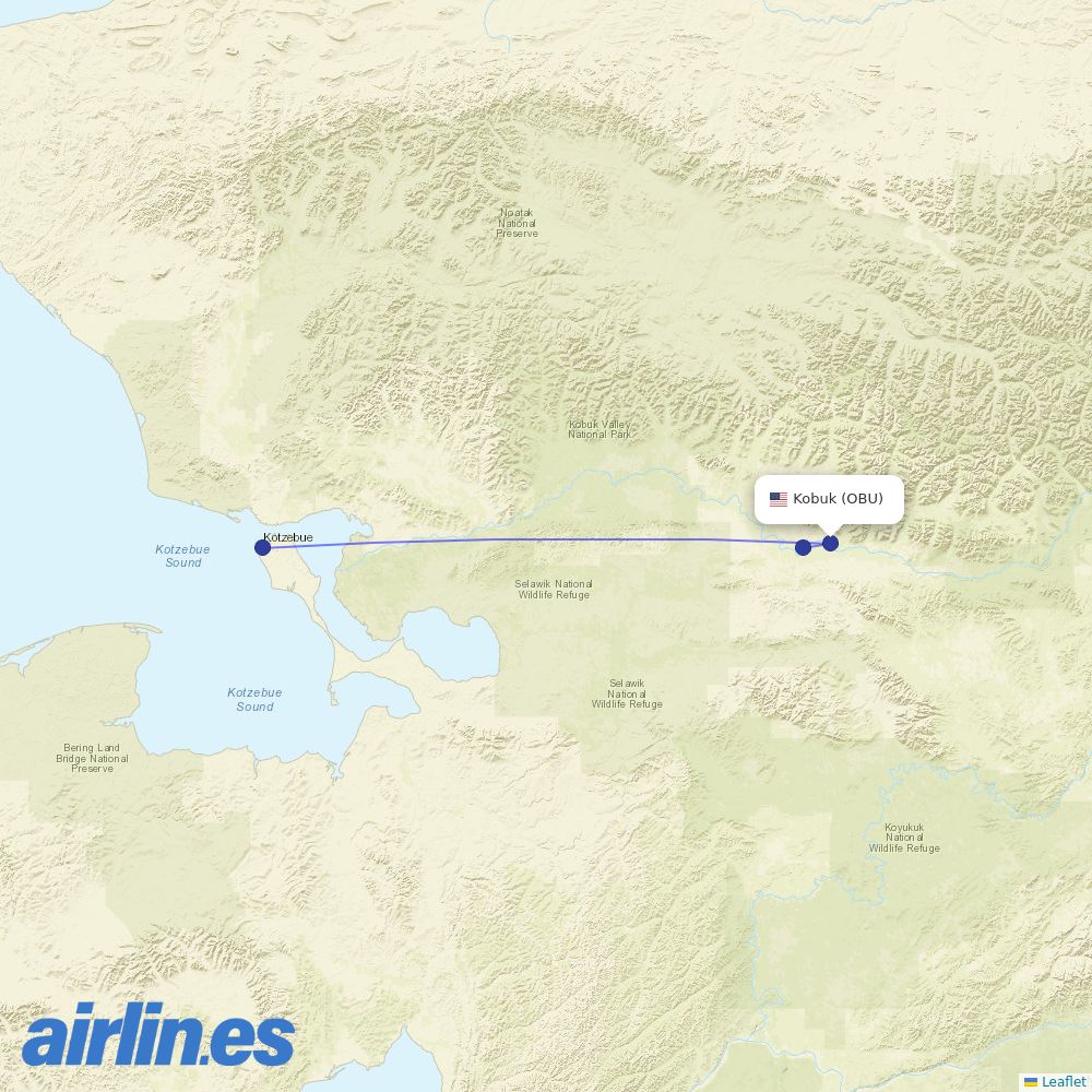 Easy Fly Express from Kobuk Airport destination map
