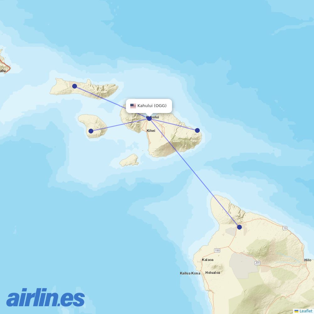 Southern at OGG route map