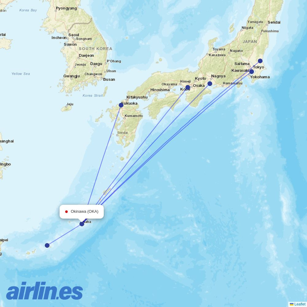 Skymark Airlines at OKA route map