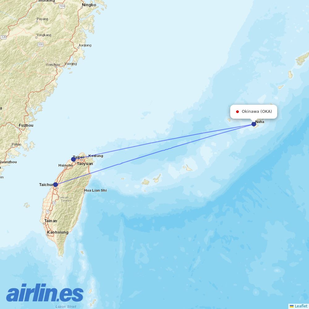 Starlux at OKA route map