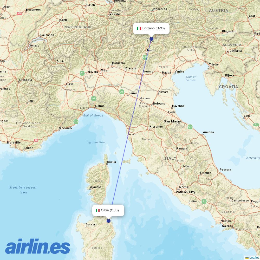 Sky Alps at OLB route map